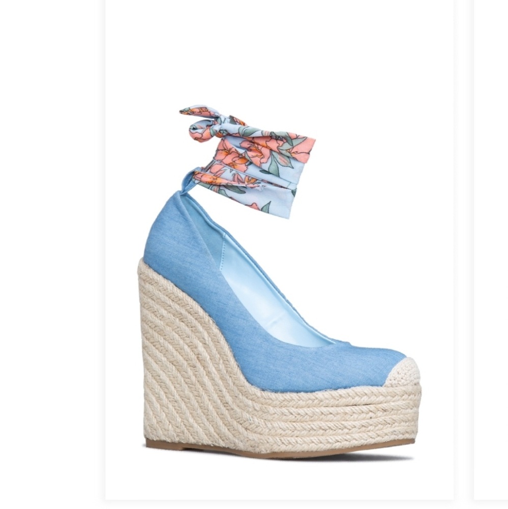 Espadrille Wedge ankle tie sandals